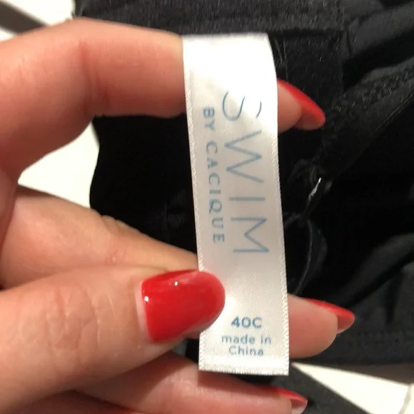 NWT Swim by Cacique black and white polka dot swim tank size 40C - Picture 12 of 13